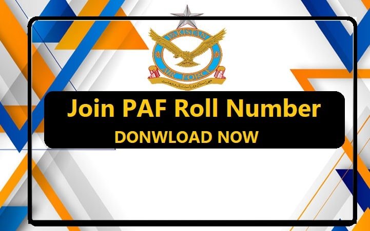 Download PAF Roll Number Slip for Commissioned Officers 2022